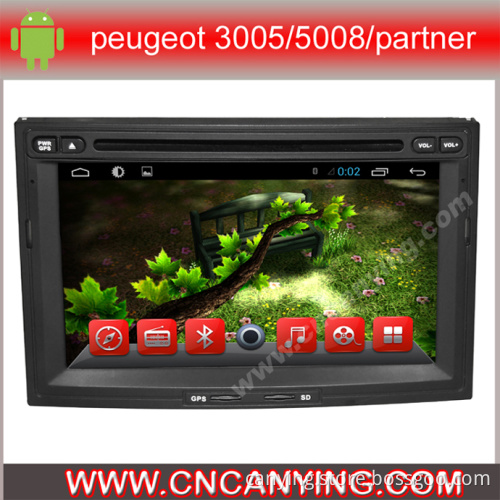 Car DVD Player for Pure Android 4.2.2 Car DVD Player with A9 CPU Capacitive Touch Screen GPS Bluetooth for Peugeot 3005/5008/Partner/Berlingo (AD-7053)